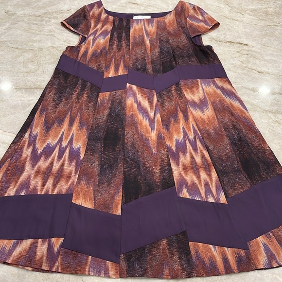 NEW Jessica Simpson Cap‎ Sleeve Baby Doll Dress Purple & Gold Size Small - Picture 4 of 10